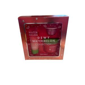 TONYMOLY DEWY WATERMELON COLLECTION SERUM, SUGAR POLISH & LIP MELT BOXED